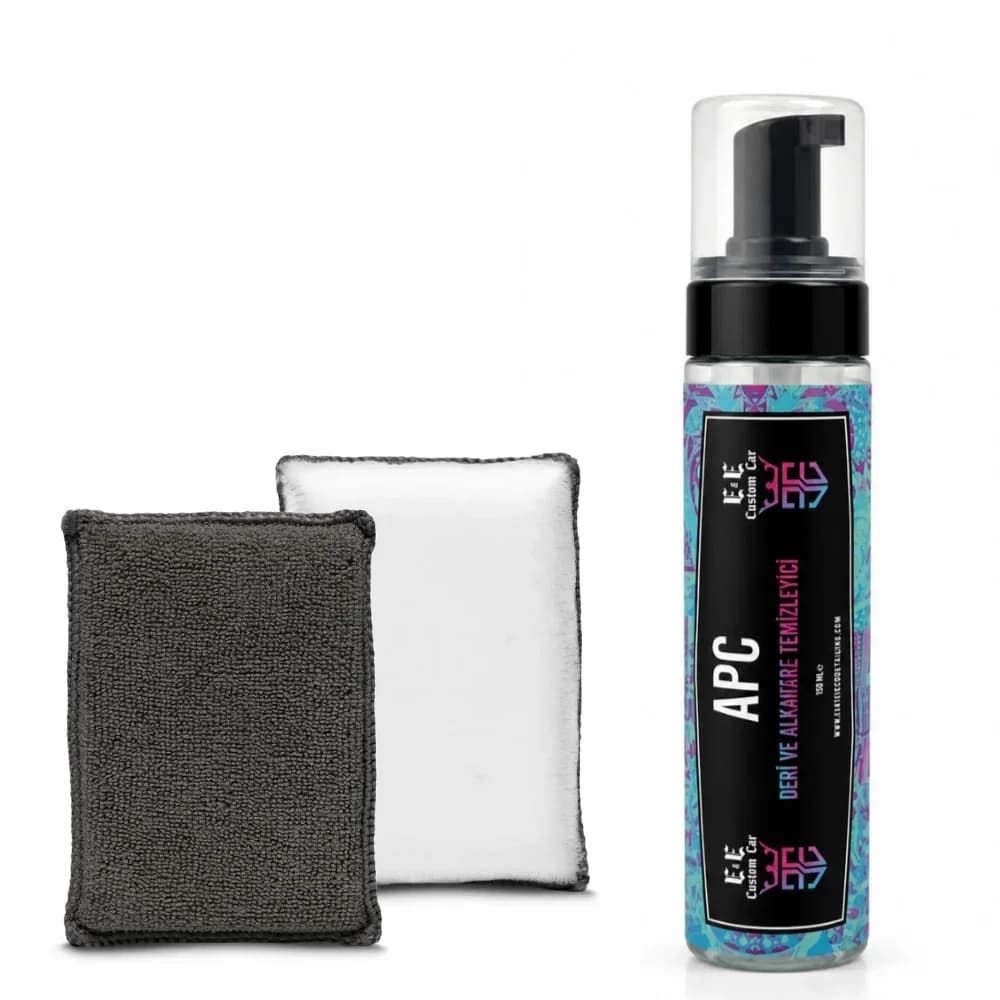 EE CUSTOM CAR APC DERİ VE ALKANTARA TEMİZLEYİCİ 250 ML + SUPERCLEAN SCRUP PAD (PLASTİK VE DERİ TEMİZLİK PEDİ)