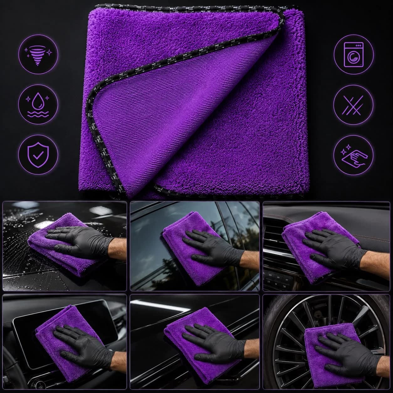 Spark 2317 Jumbo Boy Mikrofiber Oto Kurulama ve Temizlik Tank Bezi 60x90 cm. (1 Adet)